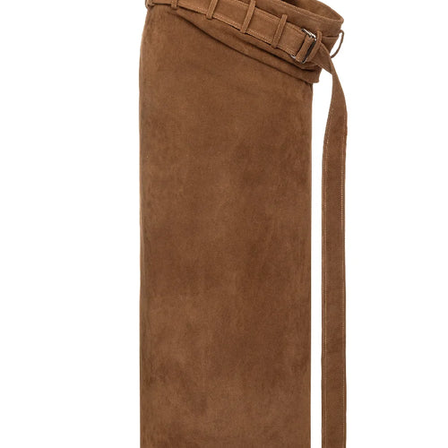 Load image into Gallery viewer, Solid Spliced Lace Up Elegant Long Skirts for Women High Waist Split Irregular Skirt Female Fashion Clothing New
