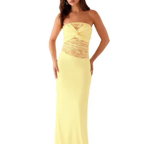 Load image into Gallery viewer, Off-shoulder Backless Sexy Maxi Dress Women Gown Fashion Patchwork See Through Lace Sleeveless Beach Long Dress 2025
