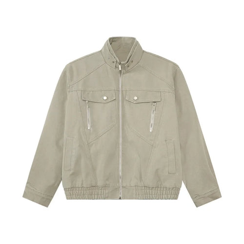 Load image into Gallery viewer, Korean Style Men&#39;s Jackets Plush Turn-down Collar Solid Color Casual Zipper Patchwork Short Male Simple Cloth Autumn 9C8968
