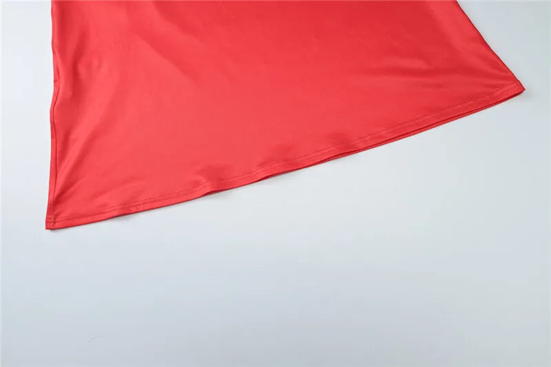 Halter Deep V Neck Printed Maxi Dress For Women Gown Red Off-shoulder Sleeveless Backless Fashion Bodycon Long Dress