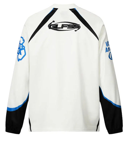 Vintage T-Shirt Y2K Grunge Dog Graphic Printed Sport Patchwork Long Sleeve Tshirt Streetwear Hip Hop Harajuku Casual Loose Shirt