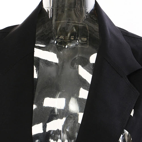 Load image into Gallery viewer, Women Black Hollow Out Burr Irregular Blazer New Lapel Long Sleeve Loose Fit Jacket Fashion Spring Autumn 2025 17A6685
