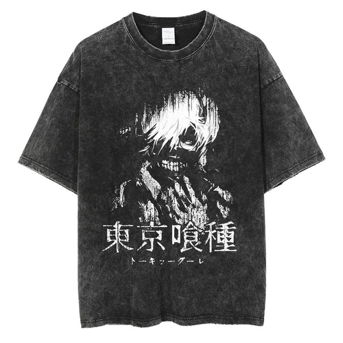 Load image into Gallery viewer, Vintage Washed Tshirts Anime T Shirt Harajuku Oversize Tee Cotton fashion Streetwear unisex top a41v1
