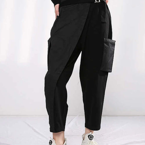 Load image into Gallery viewer, High Elastic Waist Pocket Leisure Long Black  Harem Trousers New Loose Fit Pants Women Fashion Spring Autumn 2025 1Y48701
