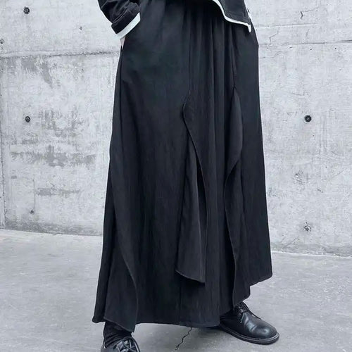 Load image into Gallery viewer, High Elastic Waist Black Irregular Spliced Long Wide Leg Pants New Trousers Women Fashion Tide Spring Autumn 2025 1DH5094
