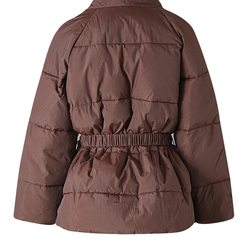 Load image into Gallery viewer, Brown Belted Big Size Keep Warm Cotton-padded Coat Long Sleeve Women Parkas Fashion Tide New Autumn Winter 2025 2Z2885
