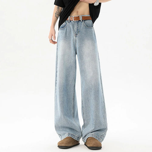 Load image into Gallery viewer, Men&#39;s Jeans New Korean Washed Tide Straight Leg Design Handsome Male Trousers Solid Color Stylish Simple Trousers 9W1644
