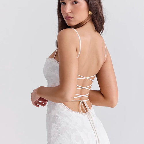 Load image into Gallery viewer, Women's Sexy Sleeveless Lace Patchwork Backless Bodycon Maxi Dress, Elegant Party Club Evening Dress, 2024 Summer
