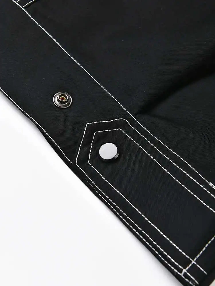 Black Jacket Big Size Wide Leg Pants Two Piece Suit New Lapel Long Sleeve Women Fashion Tide Spring Autumn 2025  CPG0425