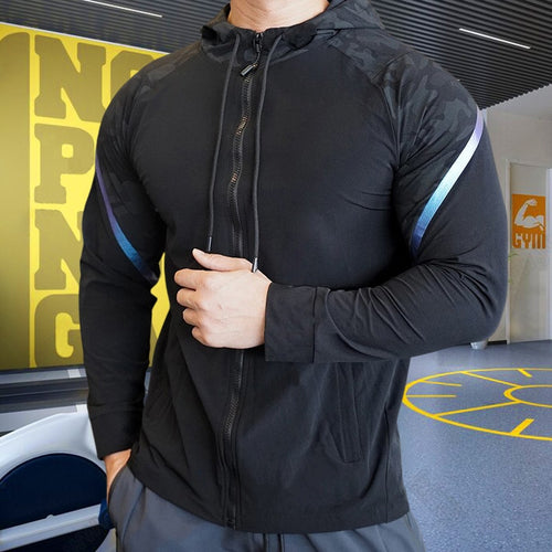 Load image into Gallery viewer, Men Running Sport Hoodies Gym Fitness Long Sleeve Sweatshirt Compression Training Bodybuilding Coat Outdoor Hooded Jacket Tops
