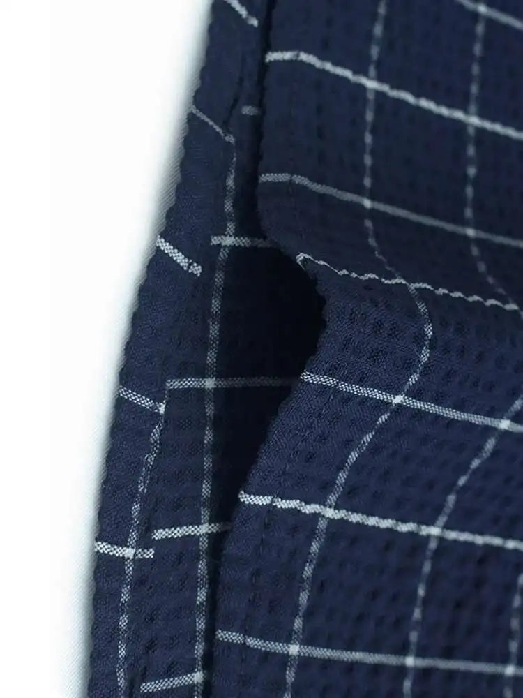 Women Black Plaid Color-block Big Size Midi Dress New Round Neck Short Sleeve Fashion Tide Spring Summer 2025 1DJ0086