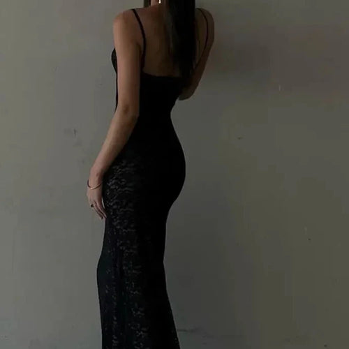 Load image into Gallery viewer, Elegant Black White Lace Long Dress Women Summer Party Outfits Sexy Deep V Backless Flare Hem Maxi Dresses C83-DC32
