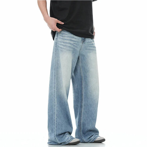 Load image into Gallery viewer, Men's Jeasn New High Street American Style Gradient Color Washed Trendy Loose Straight Leg Denim Pants Summer 9W1730
