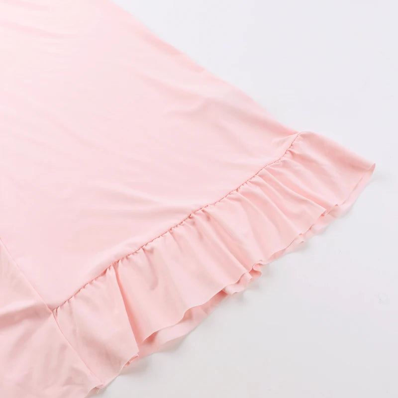 Elegant Sleeveless Ruffles Sexy Long Dress For Women Summer New Deep V Neck Backless Thigh High Split Maxi Dress