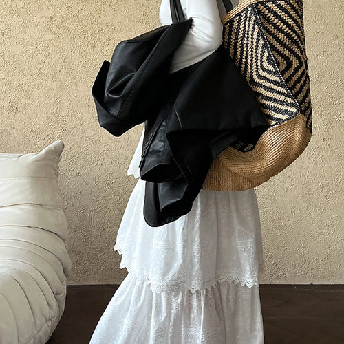 Load image into Gallery viewer, Women White Brief Slim Elegant Layers Long Cake Dress New V-Neck Long Sleeve Fashion Tide Spring Autumn 2025 1DH9982
