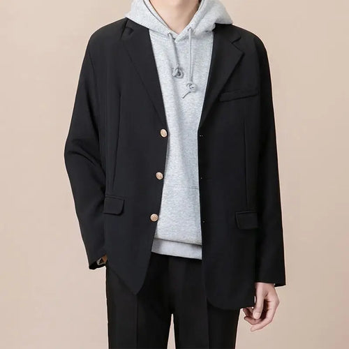 Load image into Gallery viewer, Men Suit Jacket Spring Autumn Loose Business Casual Singel-Breasted Handsome Stylish Pocket New Fashion Tide 9W1206
