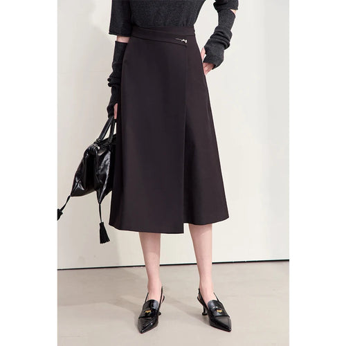 Load image into Gallery viewer, Minimalism 2024 Autumn New Women's Skirts Rose Aroma Metal Decoration Matching Piece A-line Long Skirt For Women 12423020
