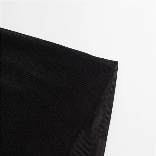 Load image into Gallery viewer, Mesh See Through Sexy Mini Dress For Women Black Sheer Mesh Deep V Neck Long Sleeve Backless Draped Ruched Dress
