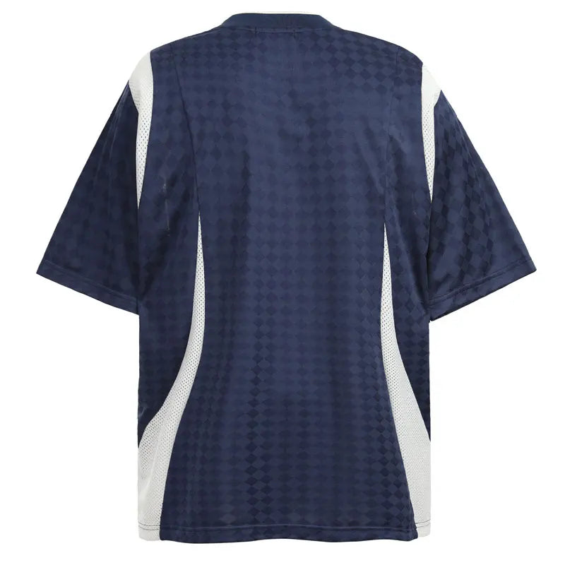 Vintage Mesh Jersey T-Shirt Y2K Graphic Printed Patchwork Racing Sports Tshirt Streetwear Hip Hop Harajuku Casual Baggy Top Tee