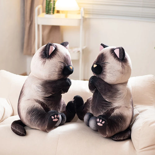 Load image into Gallery viewer, 40/50cm Lifelike Siamese Cats Plush Toy simulation American Shorthair Cute Cat Doll Pet Toys Home Decor Gift For Girls birthday
