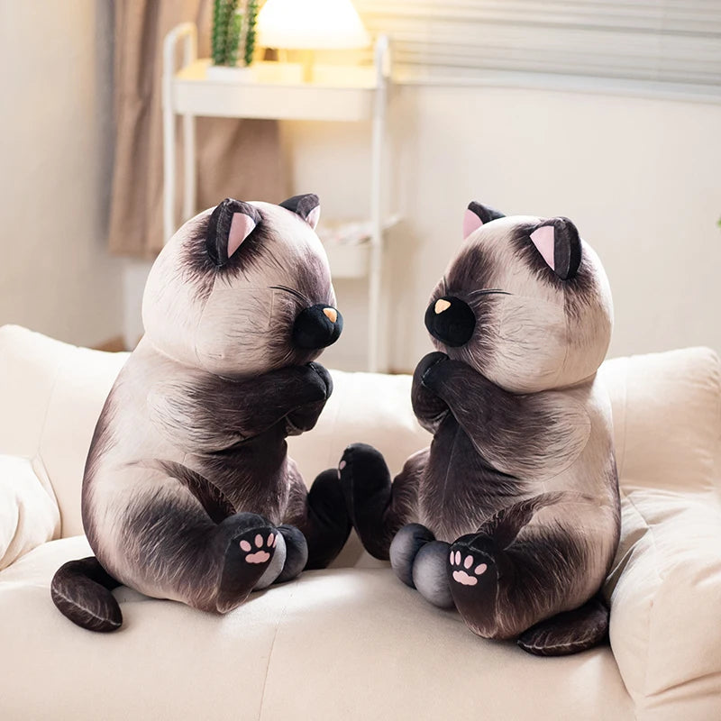 40/50cm Lifelike Siamese Cats Plush Toy simulation American Shorthair Cute Cat Doll Pet Toys Home Decor Gift For Girls birthday