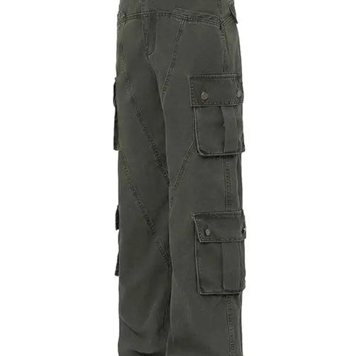 Load image into Gallery viewer, High Waist Gray Pockets Denim Long Vintage Wide Leg Jeans New Women Trousers Fashion Tide Spring Autumn 2025 1DH9390
