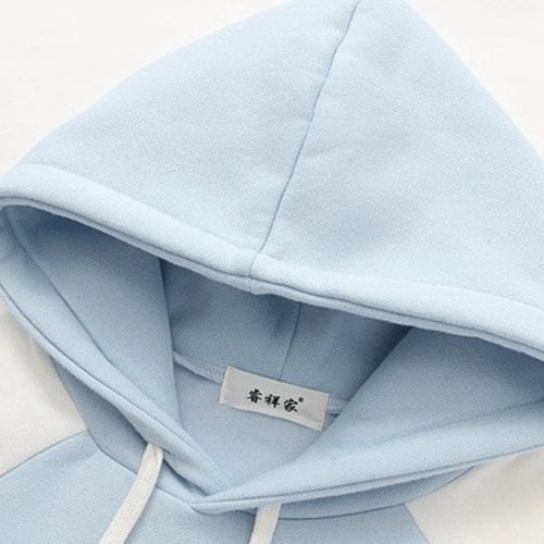 Load image into Gallery viewer, Japan Kawaii Fleece Warm Hoodie Women Cute Clothes Yellow Girls Thick Sweatshirt Female Winter Hooded Long Sleeve Pullovers Blue
