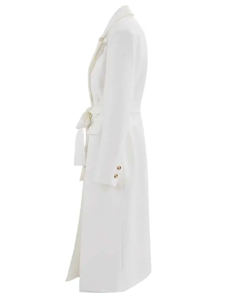 Women Gray Irregular Big Size Long Elegant Blazer New Lapel Long Sleeve Jacket Fashion Tide Spring Autumn 2025 17A2732