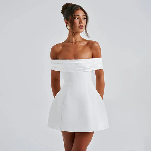 Load image into Gallery viewer, Off-shoulder Backless Sexy Mini Dress For Women Fashion Strapless Sleeveless High Waist A-line Club Party Dress Elegant
