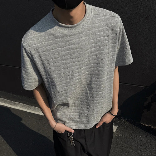 Load image into Gallery viewer, Men's T-shirt New Korean Style Round Neck Casual Solid Color Fanshionable Design Short Sleeves T-shirts Summer 9W1296
