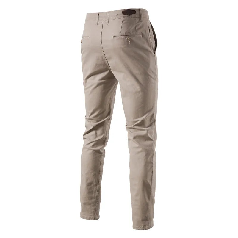 Casual Cotton Men Trousers Solid Color Slim Fit Men's Pants New Spring Autumn High Quality Classic Business Pants Men