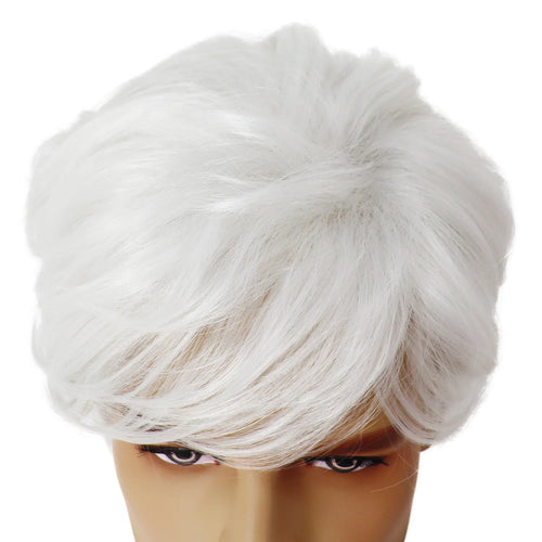 Load image into Gallery viewer, White Wig Short Hair Cosplay Wigs for Men Natural Looking White Old Man Wig with Bangs Halloween Costume Wig Male Sale
