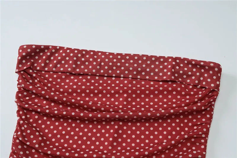 Scarf Collar Polka Dot Mini Dress Women Robe Fashion Off-shoulder Backless Sleeveless Ruffled Club Party Dress Vestido