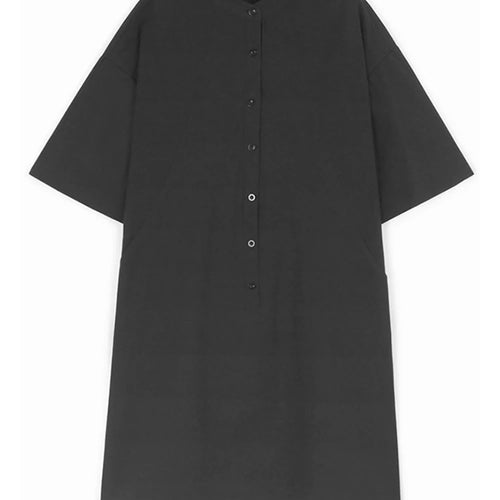 Load image into Gallery viewer, Women Green Big Size Elegant Knee-Length Shirt Dress New Stand Collar Long Sleeve Fashion Tide Spring Autumn 2025 1DJ0928
