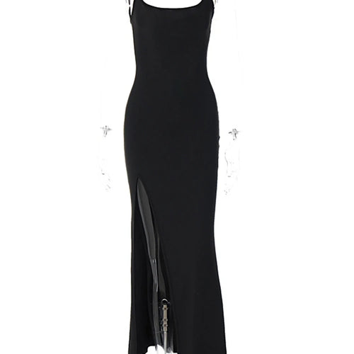 Load image into Gallery viewer, Lace Patchwork Women Strap Maxi Dress Side Slit Bodycon Sexy Party Elegant Birthday Evening Prom Outfit Festival
