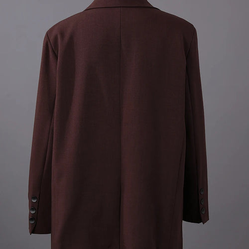 Load image into Gallery viewer, Women Wine Red Zipper Big Size Elegant Blazer New Lapel Long Sleeve Jacket Fashion Tide Spring Autumn 2025 7AB8207
