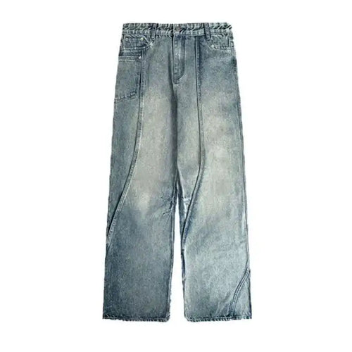 Load image into Gallery viewer, Wide Leg Men Jeans Reverse Deconstruction Design Korean Style Washed Loose Denim Pants High Street Male Trousers New 9C6621
