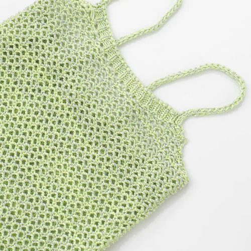 Load image into Gallery viewer, Spaghetti Strap Tassel Knit Mini Dress Women Summer New Hollow Out See Through Backless Beach Holiday Club Dress
