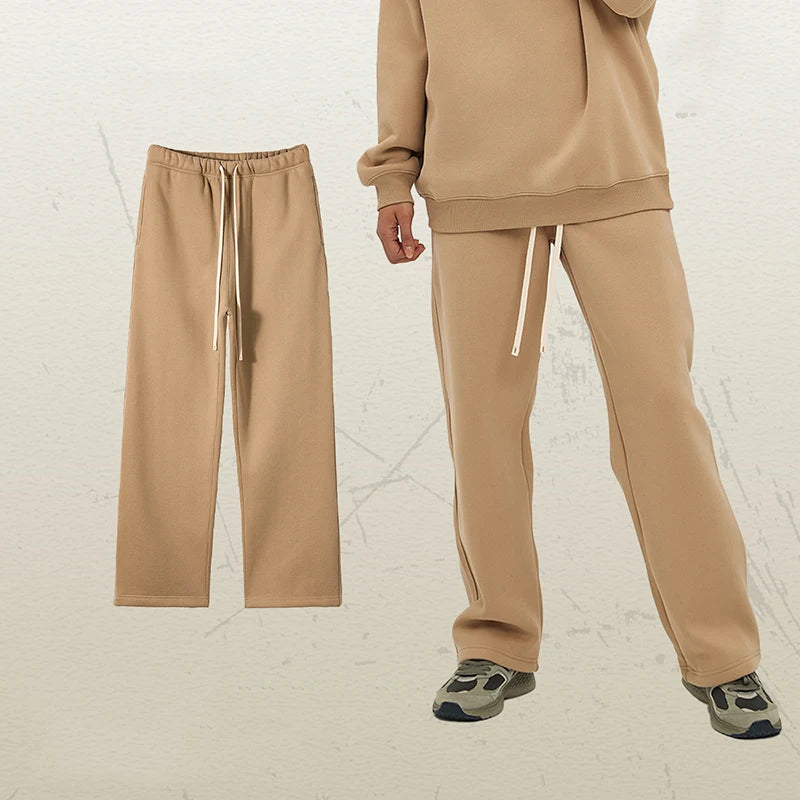 Male Sweatshirt Sweatpants Two-piece Set Pullover Round Collar Long Sleeve Top Straight Pants Spring Fashion Tide 9W128