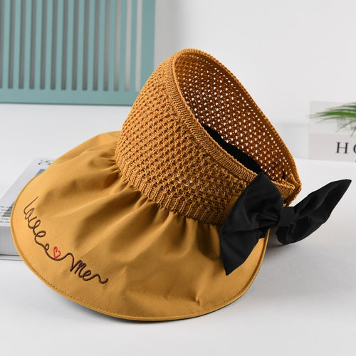 Load image into Gallery viewer, Summer Hats For Women Fashion Letter Design Straw Hat  Empty Top Sun Hat Travel Beach Hat
