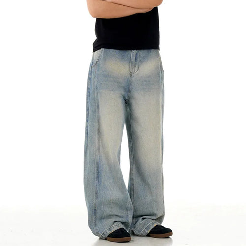 Load image into Gallery viewer, Men&#39;s Jeans New  American Style Washed Loose Pants Solid Color Trendy Simple Male Simple Summer Trousers 2025 9W1735
