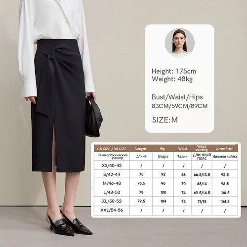 Load image into Gallery viewer, Women's Skirt 2026 Spring New H-Line Elegant Anti-wrinkle Split Skirt Solid Mid-length Versatile Woman Clothes 12621005
