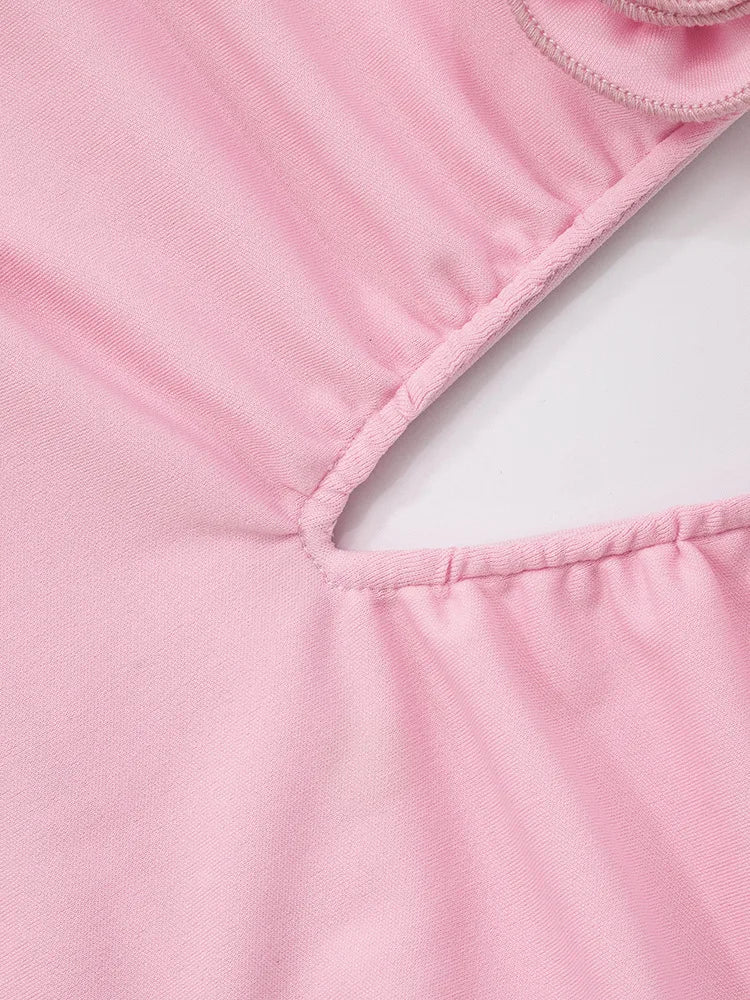 Rose Strapless Sexy Maxi Dress Women Pink Gown Off-shoulder V Neck Backless Sleeveless Bodycon Beach Club Long Dress