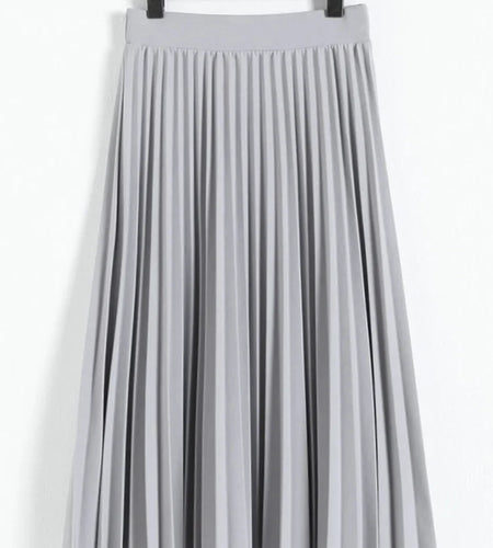 Fashion High Waist Pleated Skirt for Women Solid Color Half-Length Elastic Design Spring Autumn Lady Black Pink Promotions