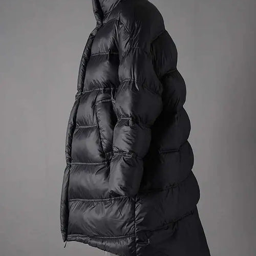 Load image into Gallery viewer, Black Thick Irregular Big Size Warm Cotton-padded Coat Long Sleeve Women Parkas Fashion New Autumn Winter 2025 25Z1150
