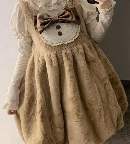 Lolita Lace Puff Sleeve Kawaii Sweet Sweater Women Japanese Knitted Pullover Bow Patchwork Y2k Aesthetic Jumper Harajuku Fashion