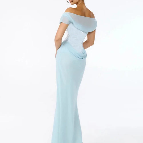 Load image into Gallery viewer, Elegant Mesh Patchwork Off Shoulder Bodycon Women Party Evening Dress 2025 Spring New Maxi Vestidos Sexy Backless Dress
