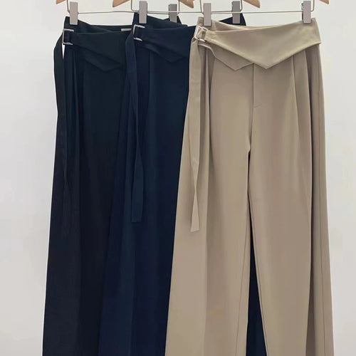 Load image into Gallery viewer, Casual Wide Leg Pants For Women High Waist Loose Solid Minimalist Trousers Female Autumn Clothing Fashion
