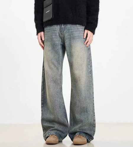 Spring New Men's Jeans American Straight Leg Male Micro Flared Denim Pants Trendy Loose Fit Summer Trendy Clothing 9W1410