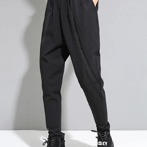 Load image into Gallery viewer, High Elastic Waist Black Split Joint Harem Trousers New Loose Fit Pants Women Fashion Tide Spring Autumn 2025 1A528
